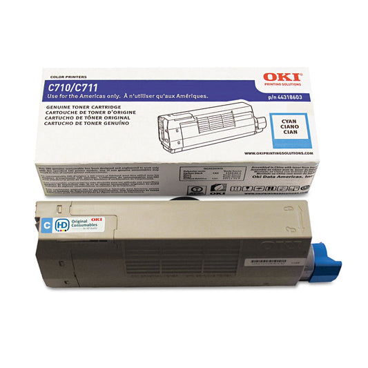 OKI C711 Cyan Toner Cartridge, 11500 Yield