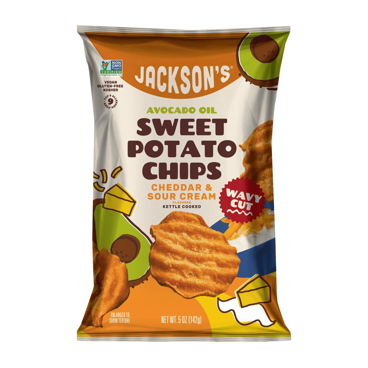 Jackson's Wavy Cheddar Sweet Potato Chips 5 oz