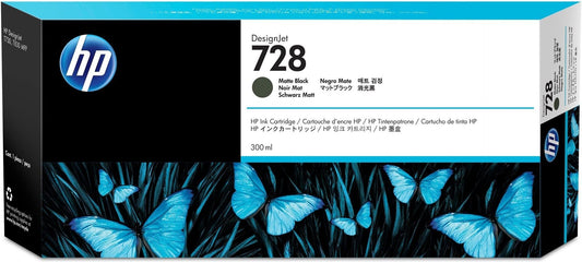 HP 728 Matte Black 300ml Ink Cartridge F9J68A