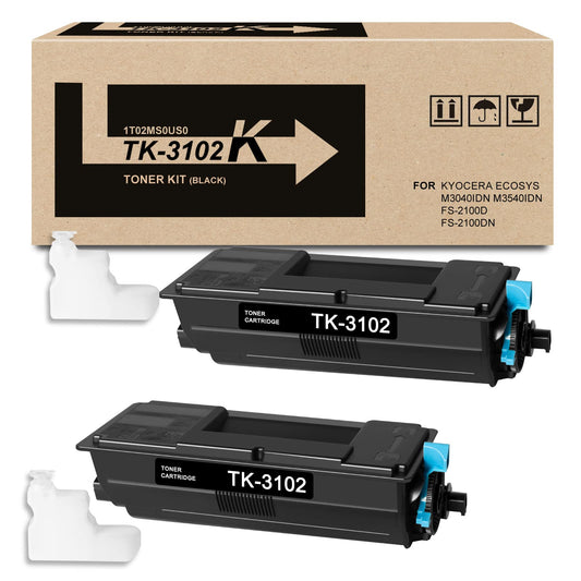Kyocera TK-3102 (TK3102) Black Toner Cartridge 2-Pack for FS-2100, M3040, M3540