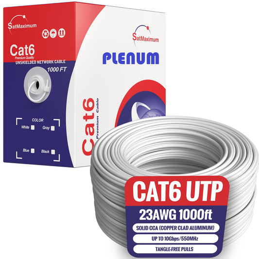 CableWholesale CAT6 Bulk Cable 1000 ft White