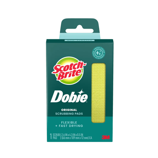 Scotch-Brite Dobie Pad, Sponge for All Purpose Cleaning of Kitchen, Bathroom, and Household, Non Scratch Cleaning Pads Safe for Non-Stick Cookware, 1 Dobie Pad