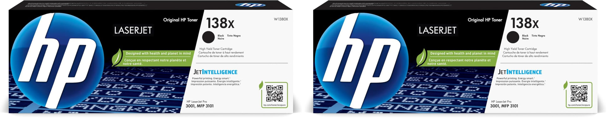 HP 138X Black High-Yield Toner Cartridge W1380X 2-Pack