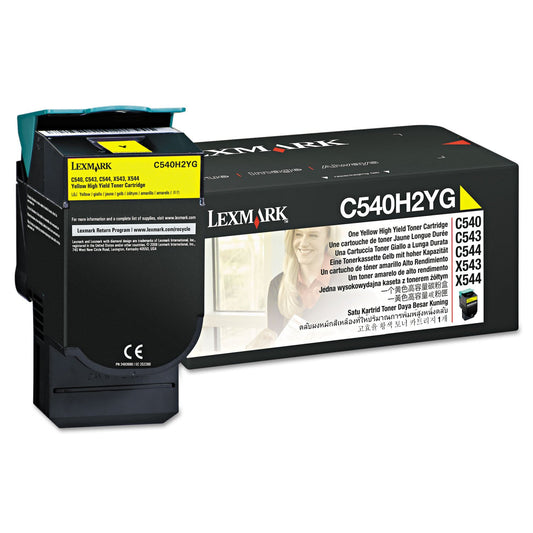 Lexmark C540H1YG High-Yield Toner Cartridge, Yellow - in Retail Packaging