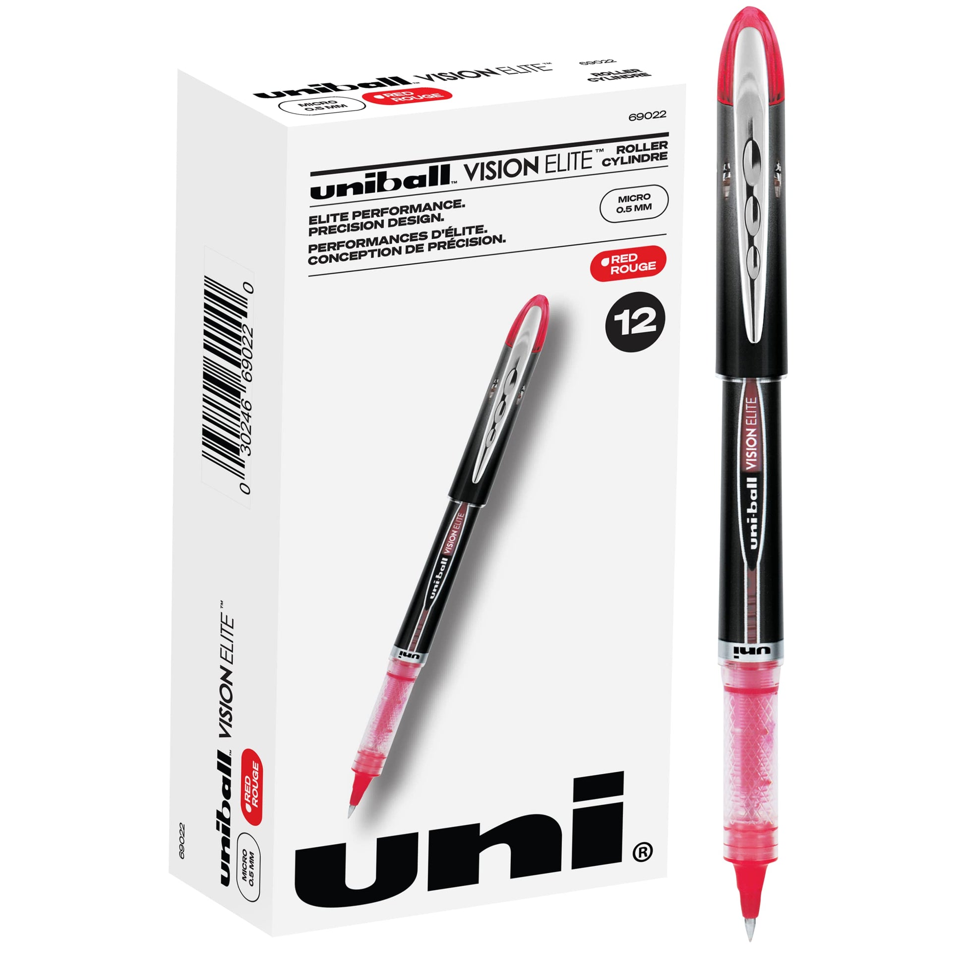 uni-ball Vision Elite Rollerball Pen 0.5mm 12-Pack