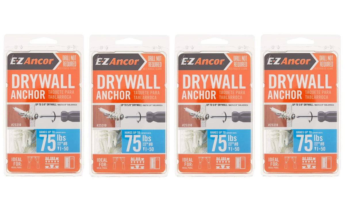 ITW Brands EZ 75lb Drywall Anchor 50ct 4-Pack