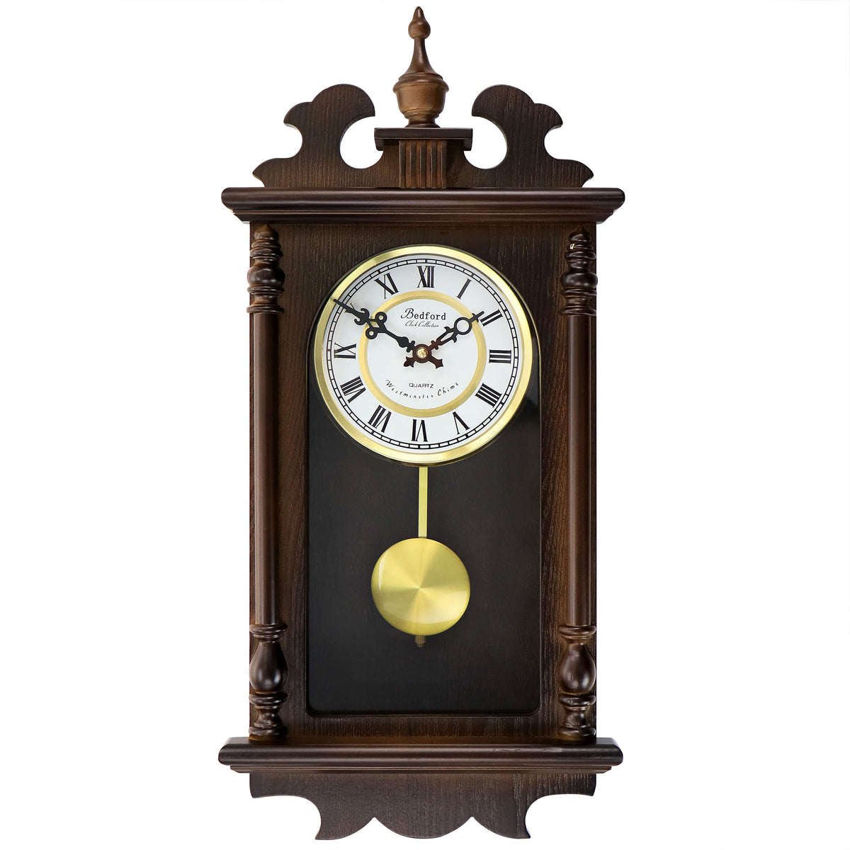 Bedford Leo 21 Inch Chiming Pendulum Wall Clock