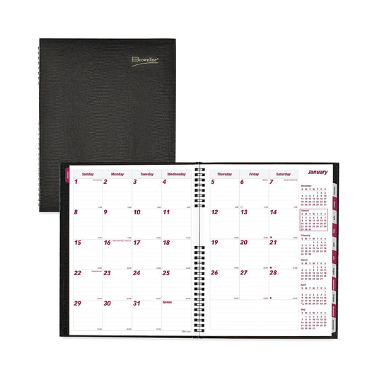 Brownline® 2026 CoilPro™ Monthly Planner, 14 Months, December 2025 to January 2027, Twin-Wire Binding, 11" x 8.5", Black (CB1262C.BLK-26)