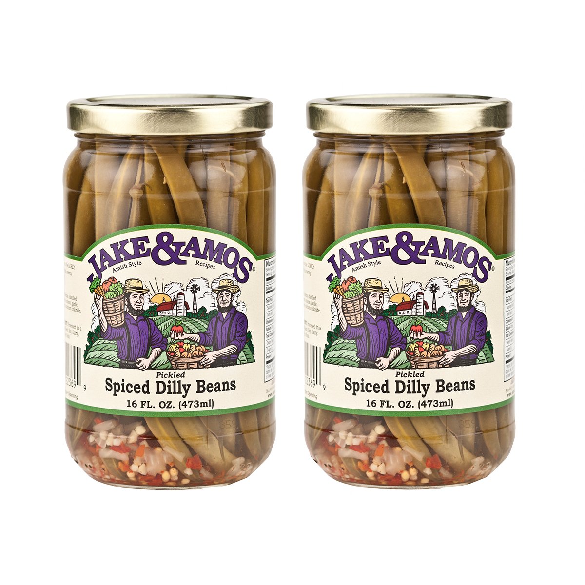 Jake & Amos Pickled Spiced Dilly Beans 2 x 16 oz