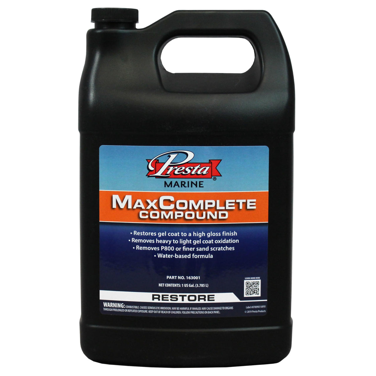 Presta MaxComplete Rubbing Compound for Marine and Auto Paint, 1 Gal.