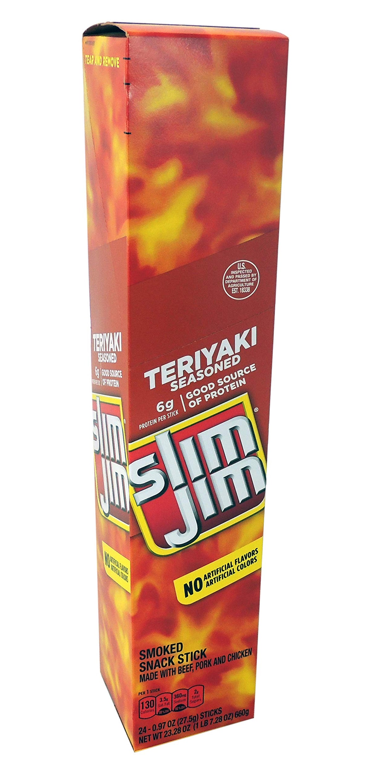 Slim Jim Giant Teriyaki Sticks 24 Pack 0.97oz Each