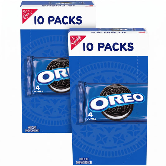 OREO Chocolate Sandwich Cookies 10 Snack Packs (Pack of 2)