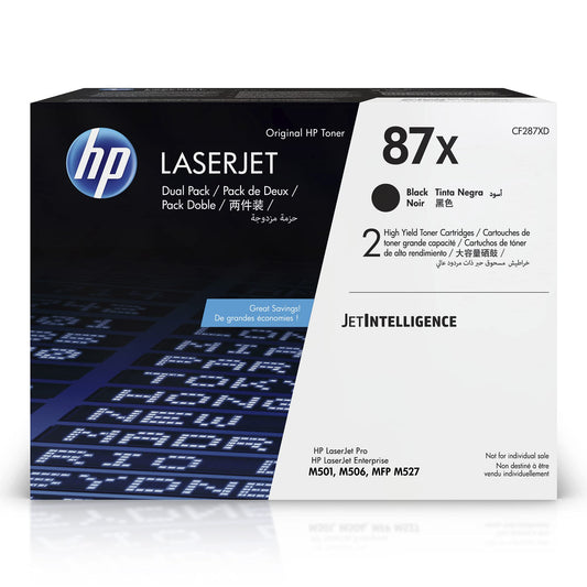 HP 87X CF287XD High Yield Black Toner, 2-Pack