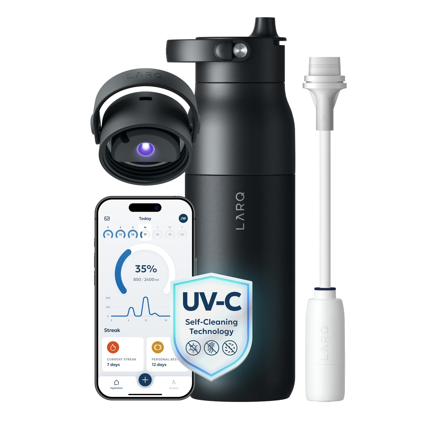 LARQ PureVis 2 Self-Cleaning Water Bottle 1L