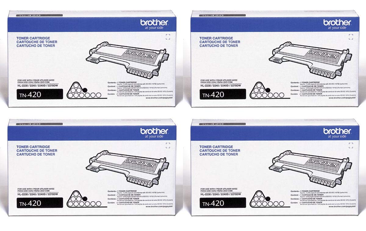 Brother TN420 Black Toner Cartridge 4-Pack
