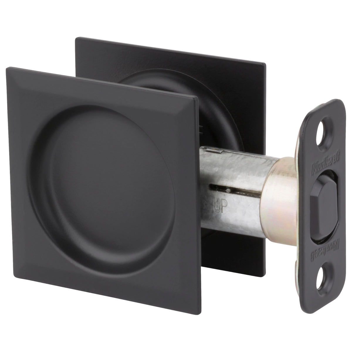 Kwikset 334SQT-514 Pocket Door Lock, Iron Black