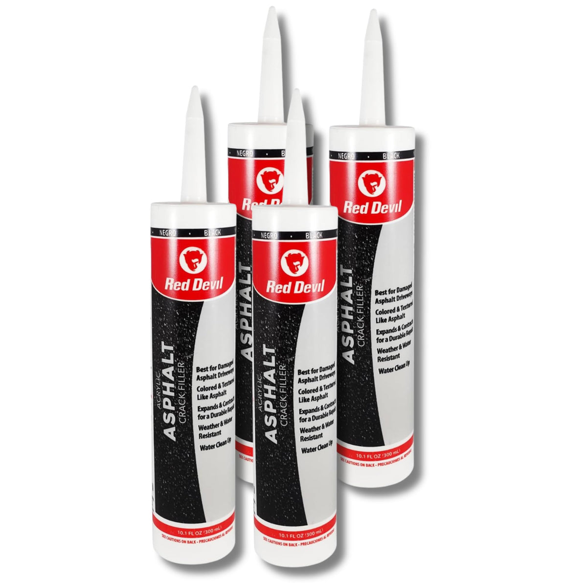 Red Devil 0637 Asphalt Crack Filler, 10.1 fl oz, 4 Pack