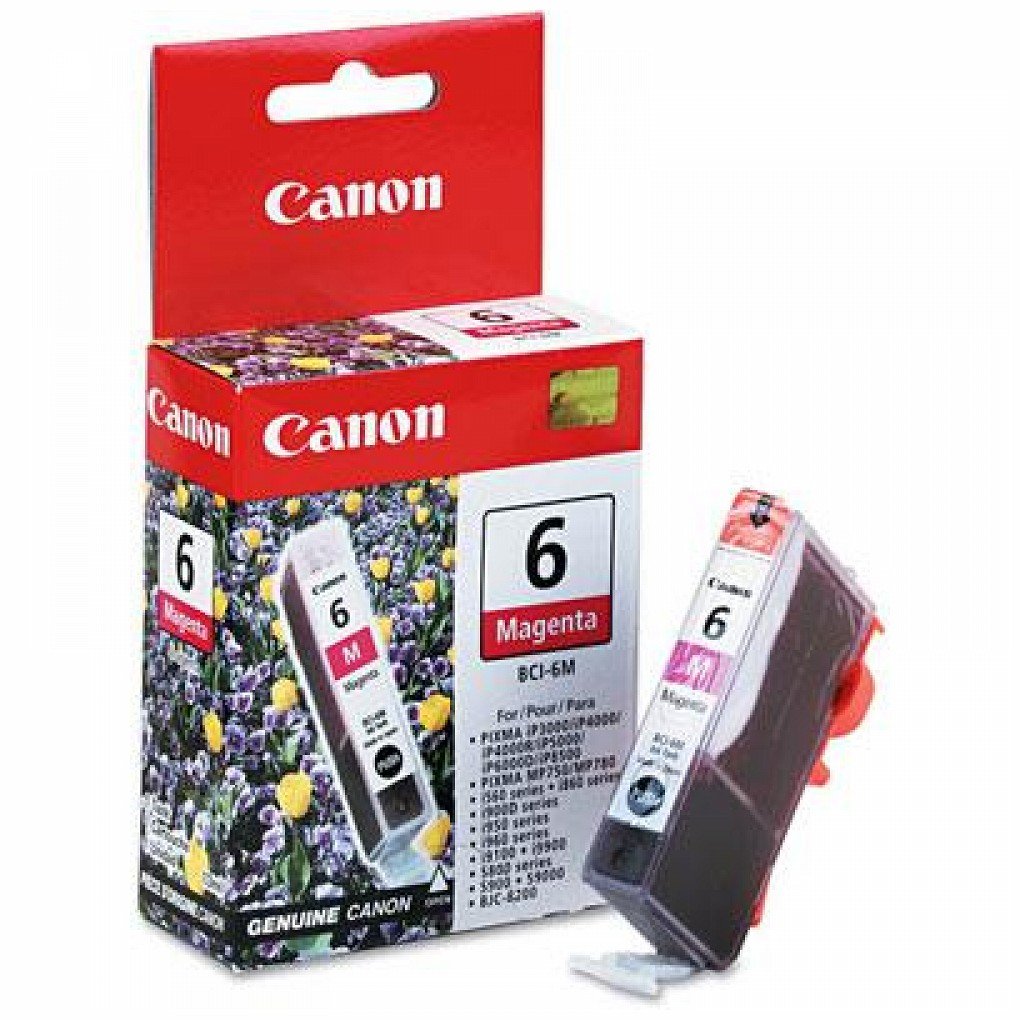 Wholesale CASE of 10 - Canon BCI6BK/C/M/Y/G/R Color Ink Tanks-Ink Tank, Page Yield 370, Magenta