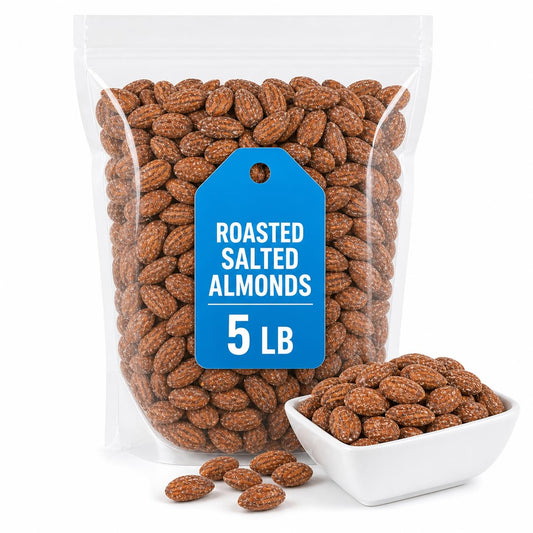 Wricley Roasted Salted Almonds 5 lb Bulk