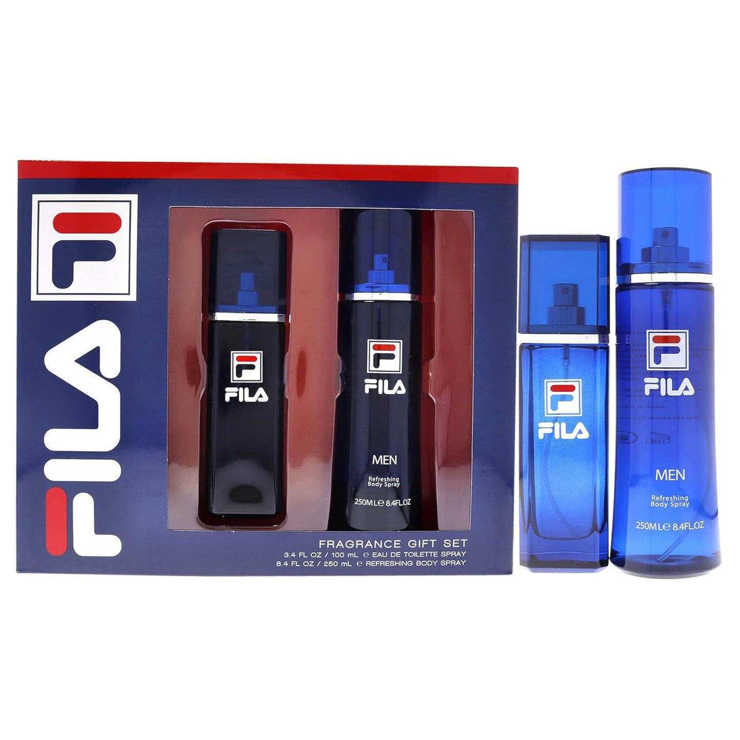 FILA Fragrance Gift Set for Men – Refreshing Body Spray for Men and Body Mist – Sporty, Long Lasting Scent – Cardamom, Sage, Cedarwood Notes – 2 pc