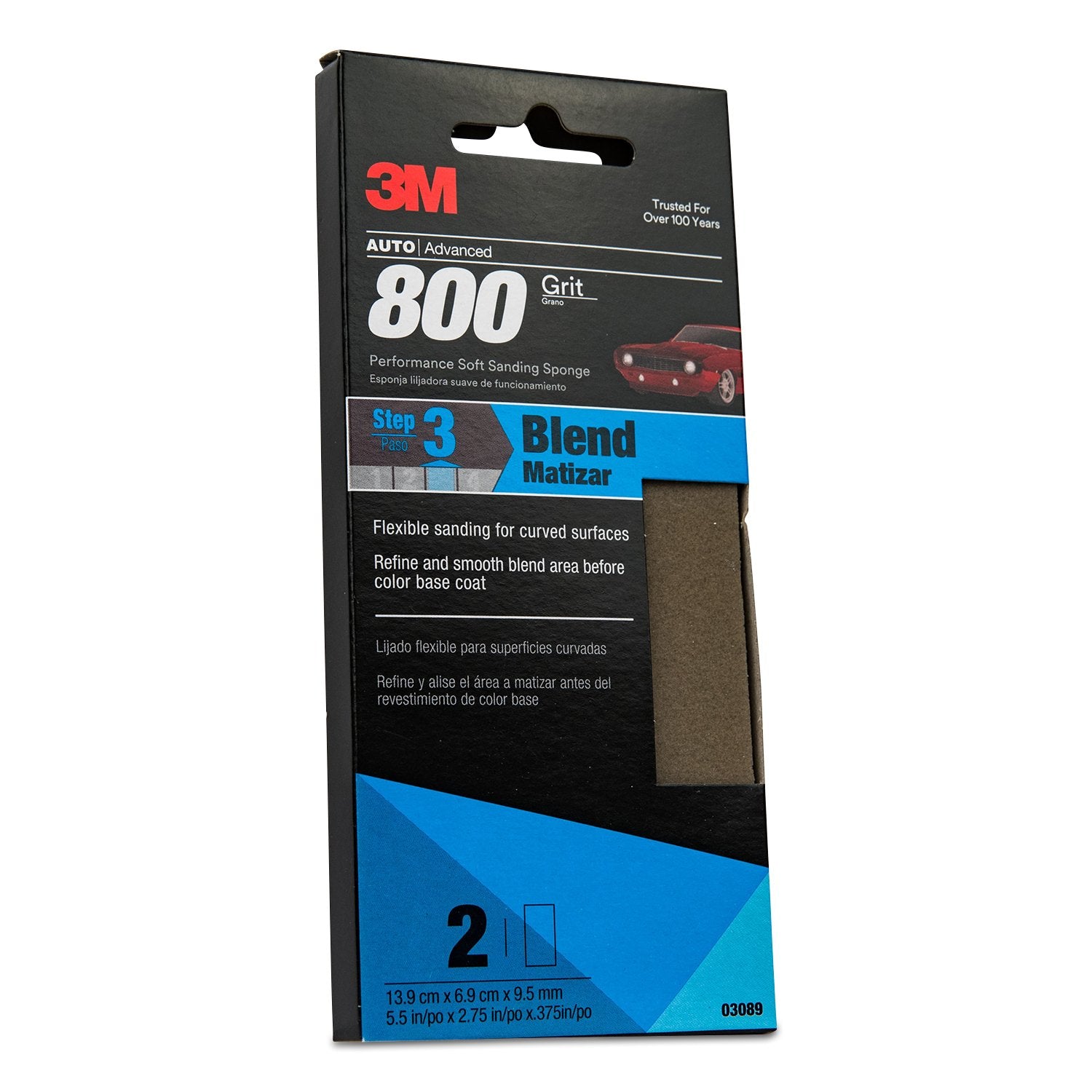 3M Performance Soft Sanding Sponge 03089-12PK, Case of 12