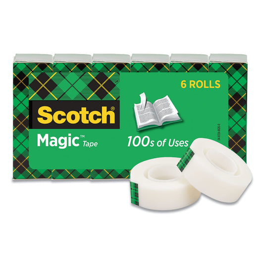 Scotch® Magic™ 810 Tape, 3/4" x 800", Pack of 6 Rolls