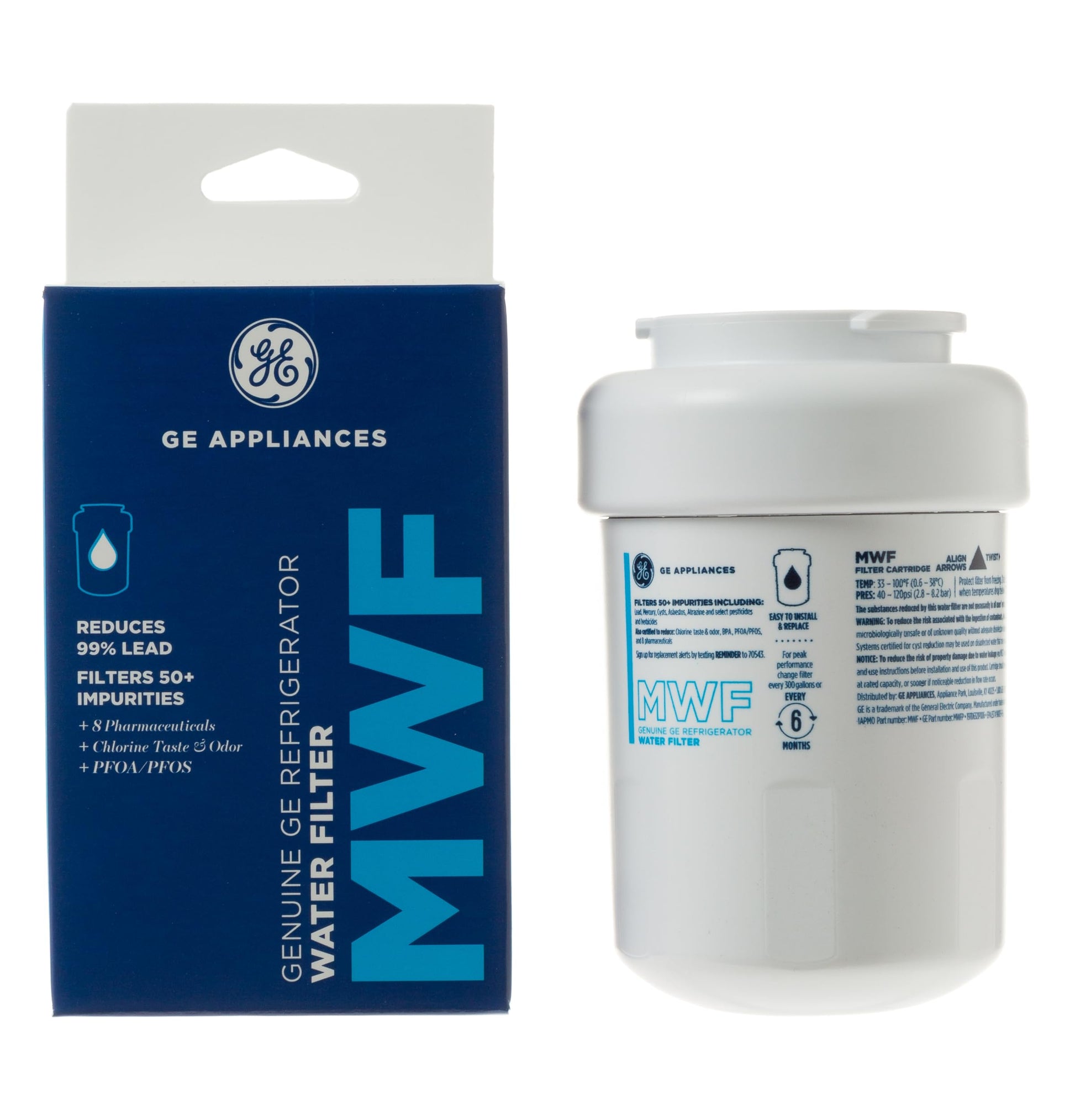 General Electric SmartWater Refrigerator Filter Replacement Cartridge MWF
