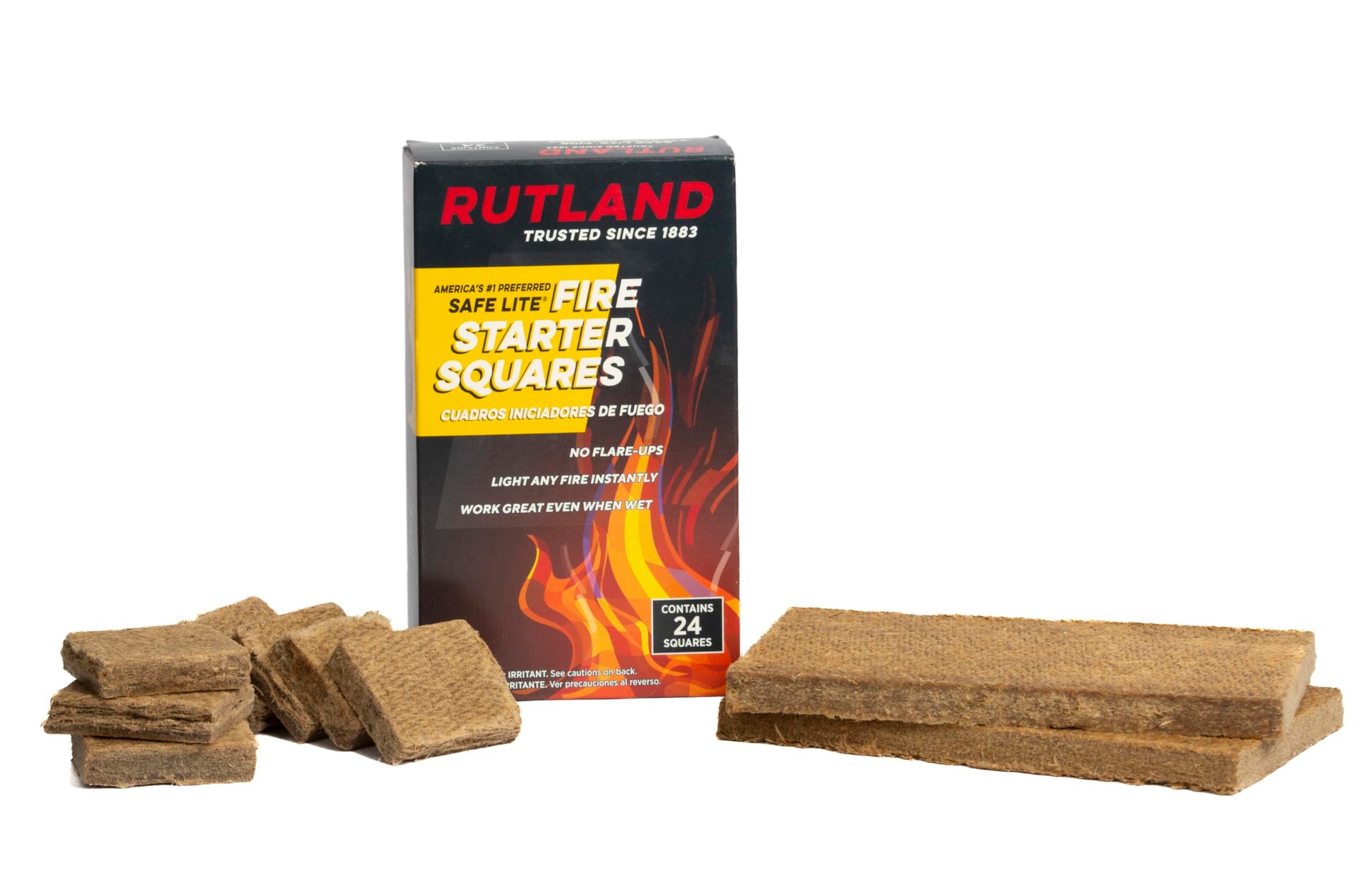 Rutland Safe Lite Fire Starter Squares 24-Pack
