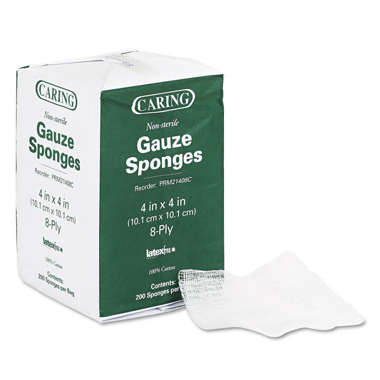 Medline PRM21408C Caring Woven Non-Sterile Gauze Sponges, 4"x4" (Case of 4000)