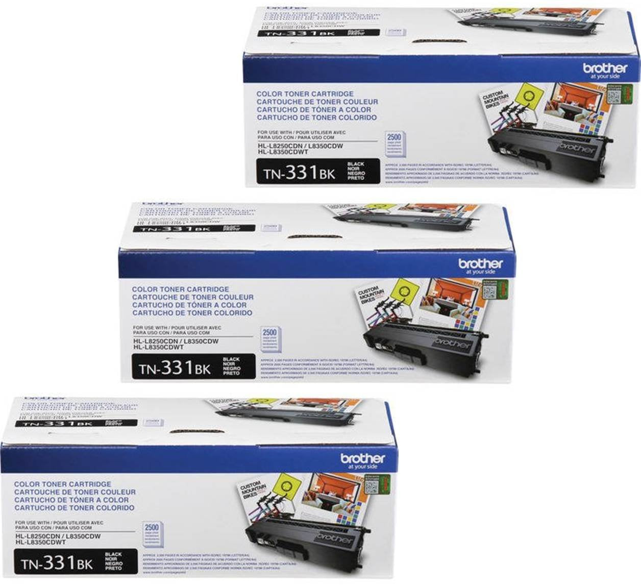 Brother TN331BK Ink Cartridge 3-Pack Black