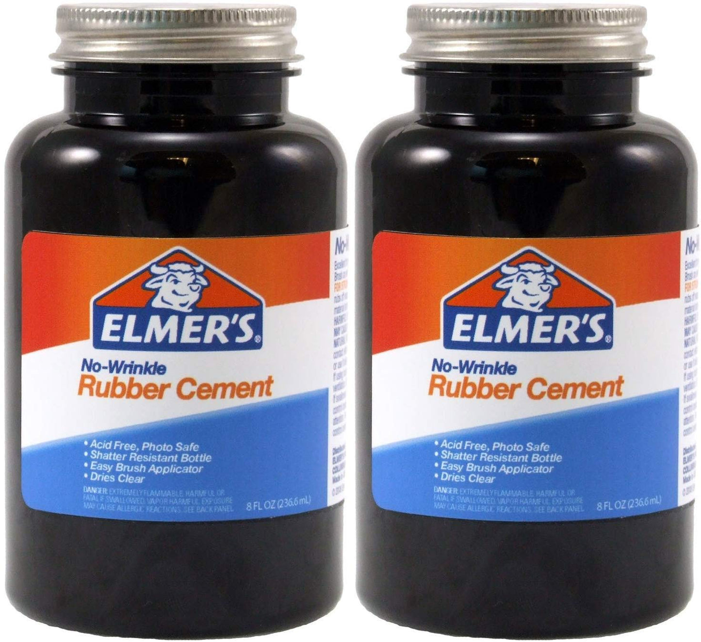 Elmer's Rubber Cement, No-Wrinkle, 8 Ounces Pack of 2