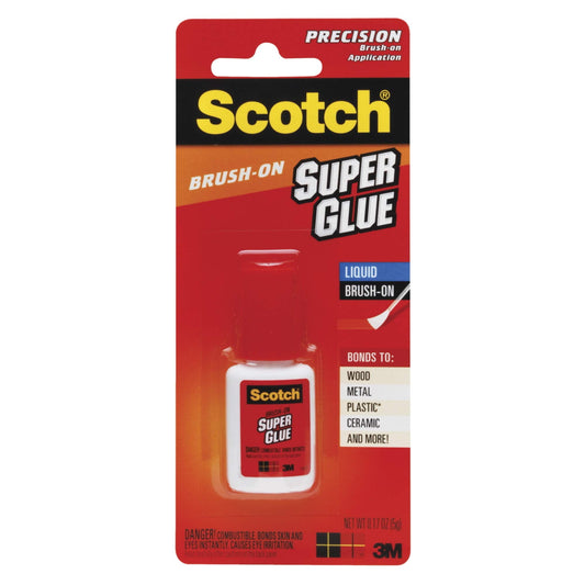 Scotch Brand Scotch Super Glue Liquid Brush-On, .17 Ounces (AD127), 1-Pack