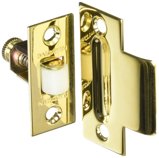 Baldwin 0440031 Adjustable Roller Catch, Bright Brass