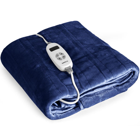 TAKTICK Electric Heated Throw Blanket 50x60 Inch Navy Blue