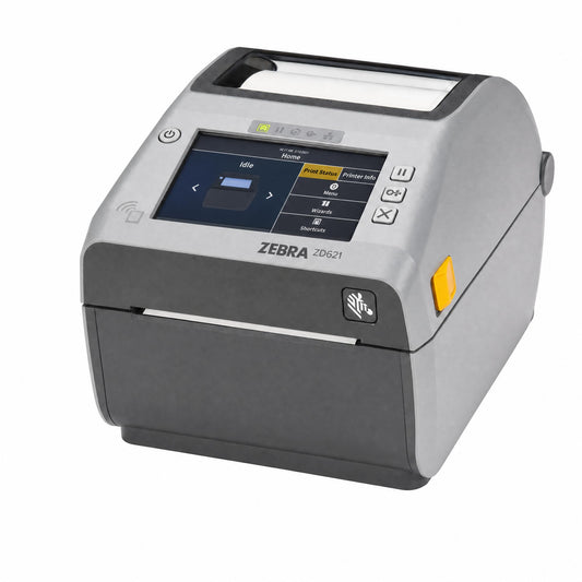 ZEBRA ZD621 Thermal Transfer Desktop Printer 300 dpi Print Width 4 inch USB Serial Ethernet Connectivity ZD6A043-301F00EZ, Requires Thermal Ribbon for Use