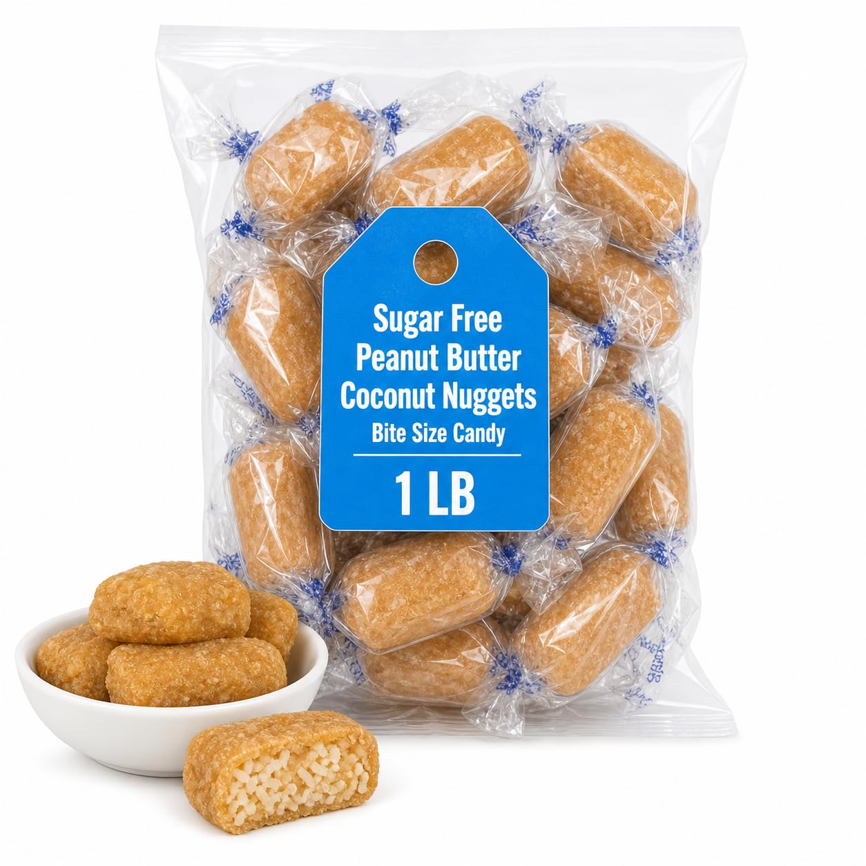 Atkinson Sugar Free Peanut Butter Coconut Nuggets 1 lb