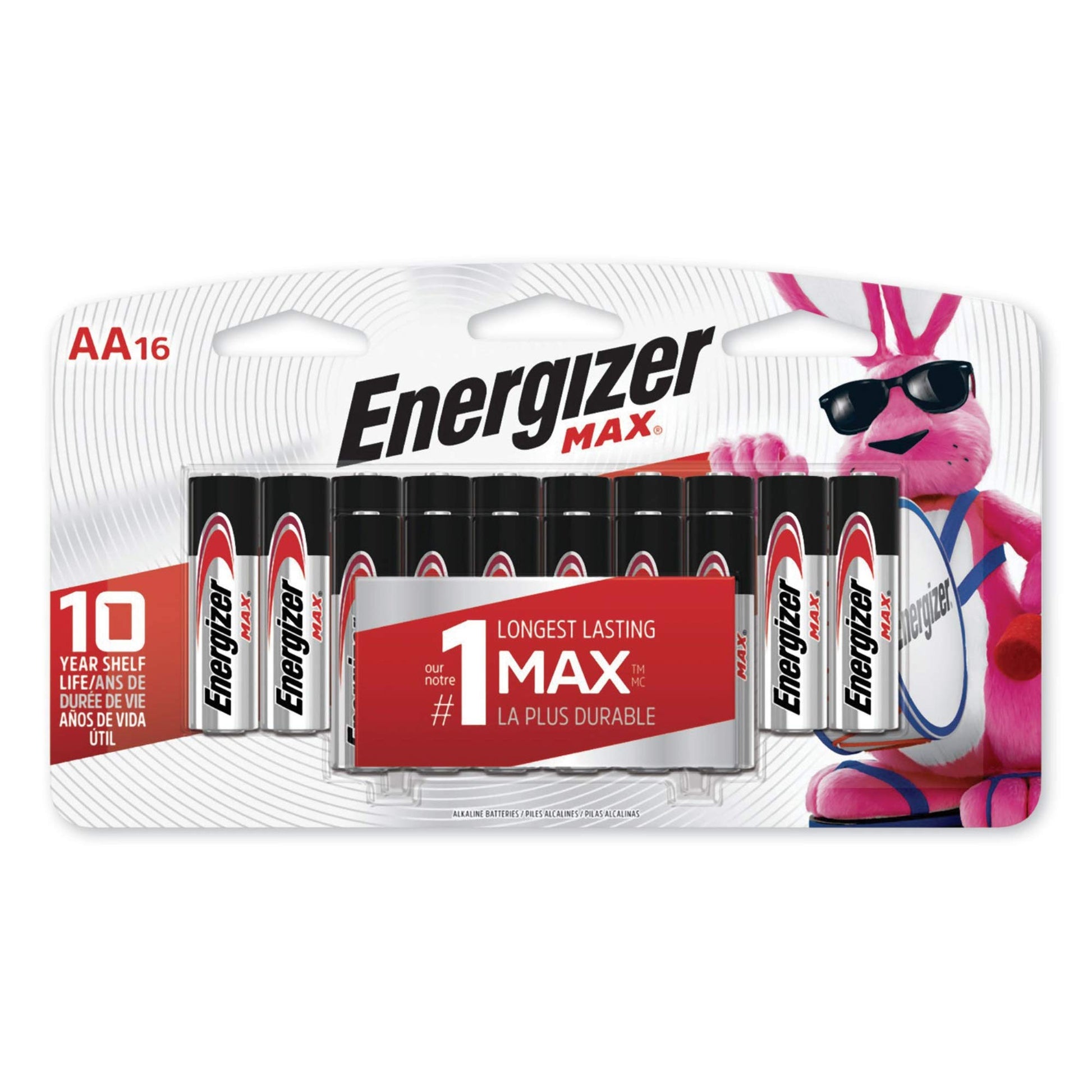 Energizer Max E91BP-16 AA Alkaline Batteries 16 Batteries per Package