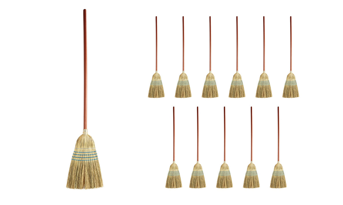 RubbermaidCommercial FG638300BLUE Janitor Warehouse Corn Broom - Quantity 12