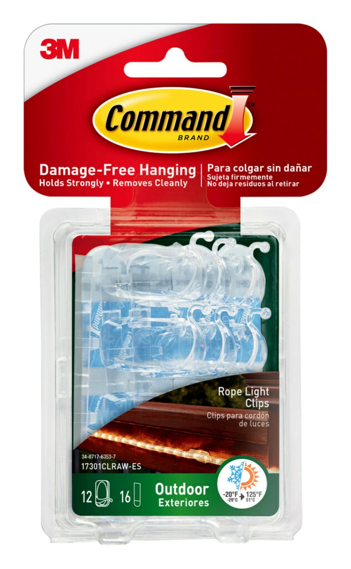 3M Command Small Plastic Clip 1 in 12-Pack