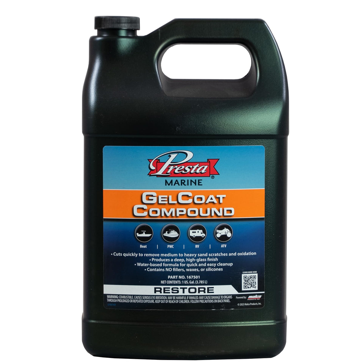 Malco Presta Marine GelCoat Compound 1 Gal