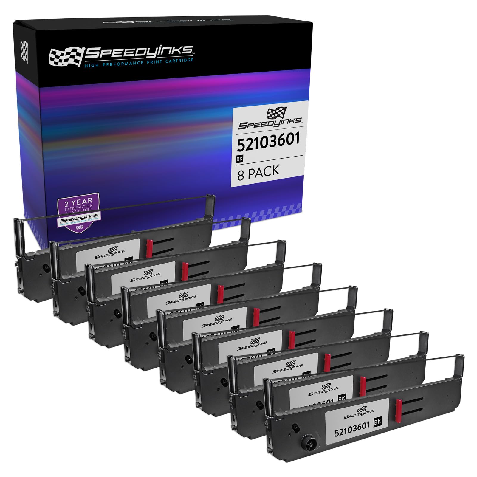 Speedy Inks Printer Ribbon for Okidata 52103601, 8-Pack