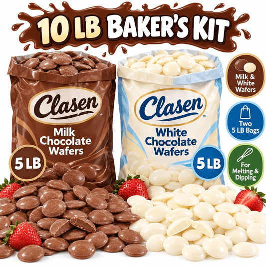 Clasen Milk & White Chocolate Melting Wafers 10lb Bulk
