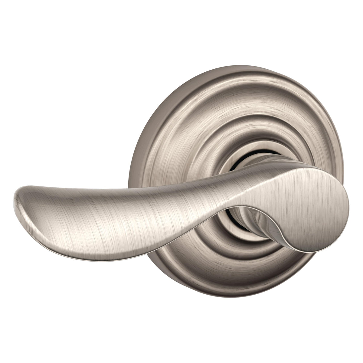 Schlage Champagne Passage Lever Andover Rose Satin Nickel FA10CHP619