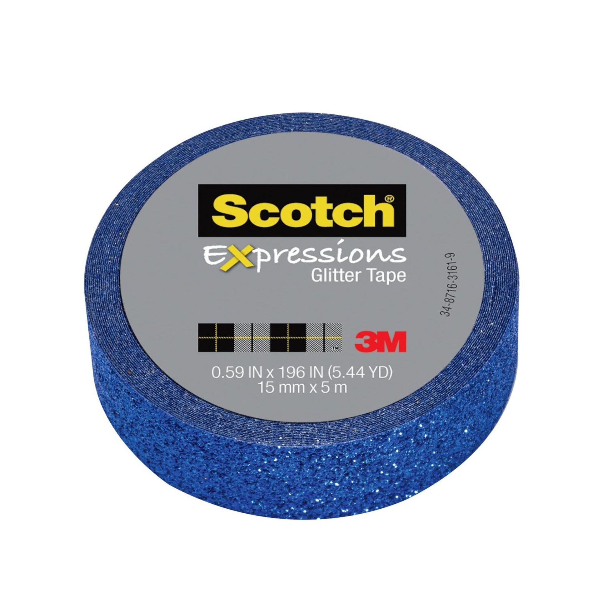 3M Scotch Washi Tape Glitter Dark Blue 0.59in
