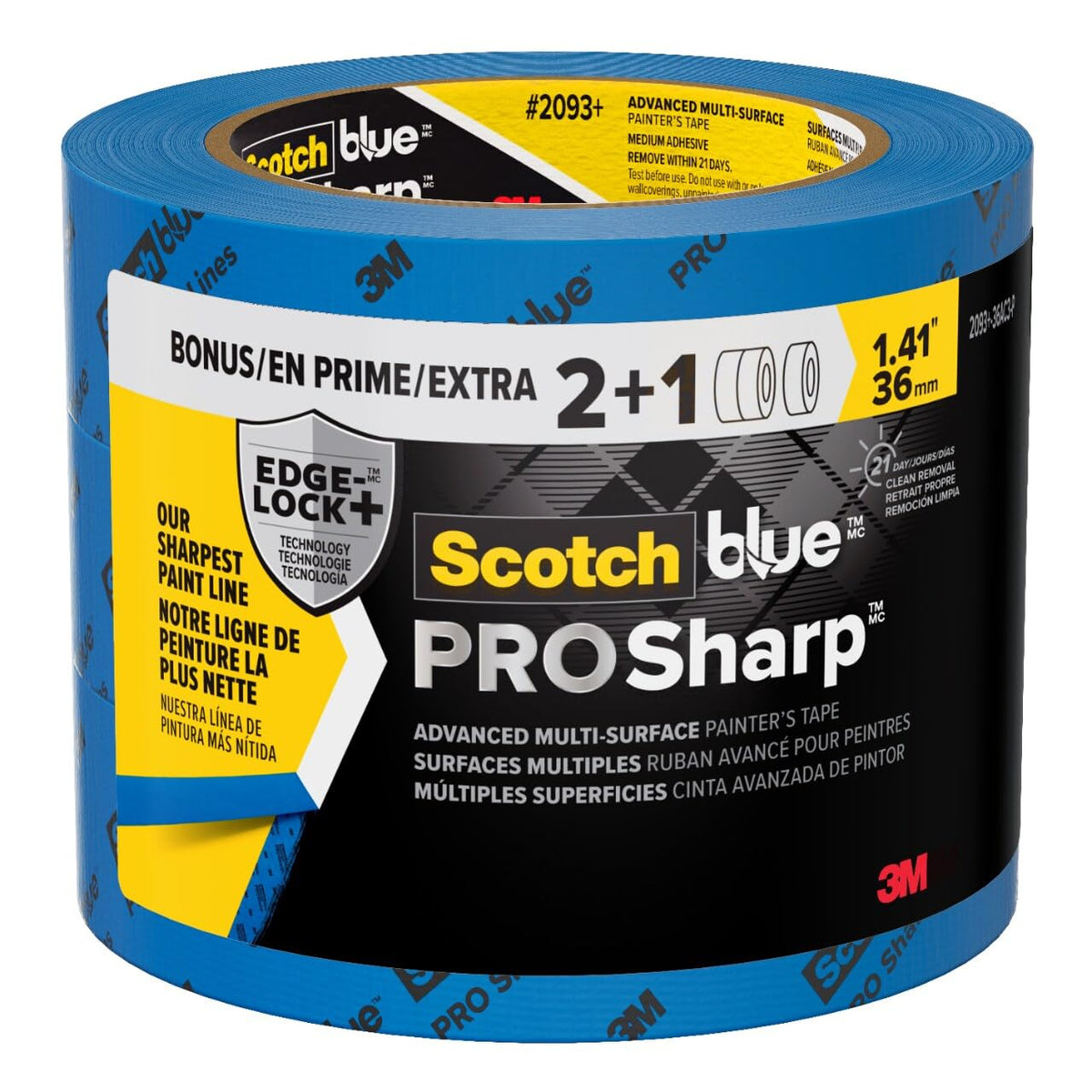 3M ScotchBlue PROSharp Painter's Tape 1.5" 3 Rolls