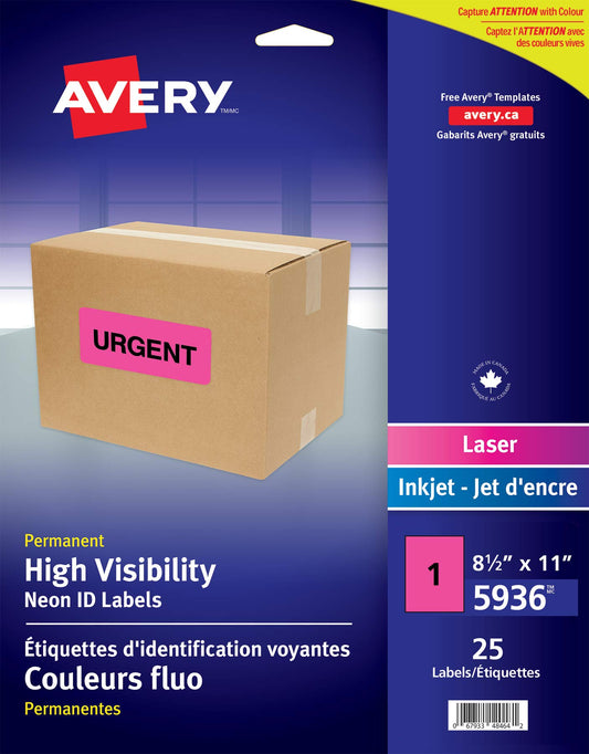 Avery High Visibility Neon Lab
