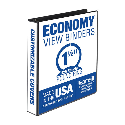 Samsill 1.5 Inch 3 Ring Binder Black
