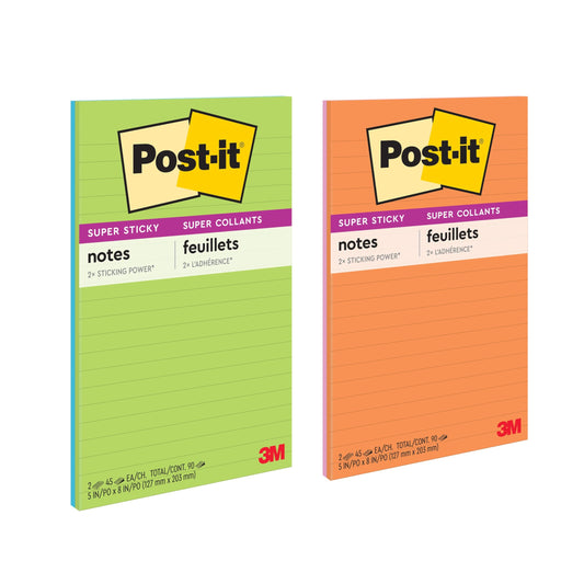 Post-it Super Sticky Notes Energy Boost 5x8 2-Pack