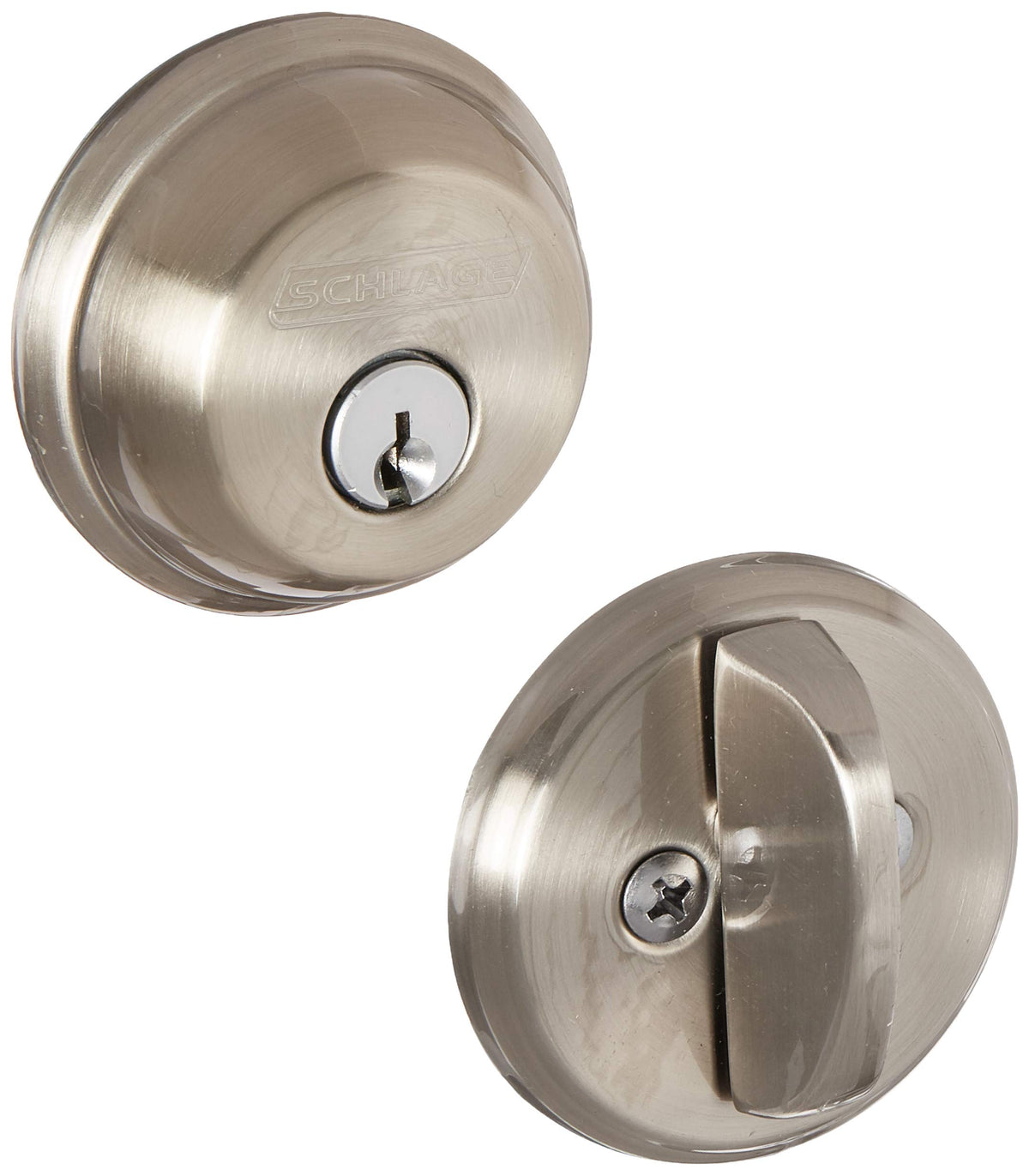 Schlage B60619T Satin Nickel Single Cylinder Deadbolt