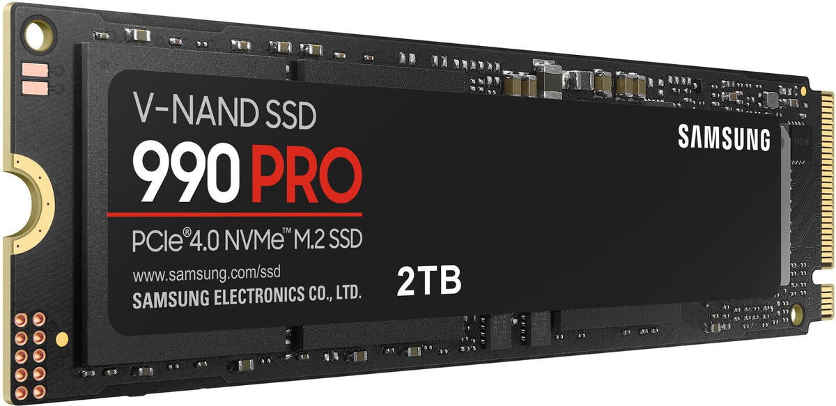Samsung 990 PRO NVMe M.2 SSD, 2 TB, PCIe 4.0, 7,450 MB/s Read, 6,900 MB/s Write, Internal SSD, for Gaming and Video Editing, MZ-V9P2T0BW